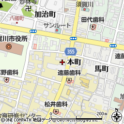 福島県須賀川市本町周辺の地図