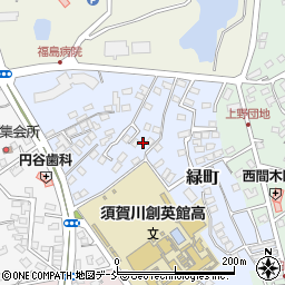 福島県須賀川市緑町周辺の地図