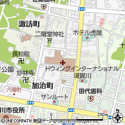 須賀川市役所　中央図書館周辺の地図