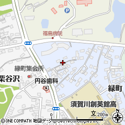 福島県須賀川市緑町21周辺の地図