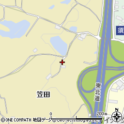 福島県須賀川市西川笠田周辺の地図