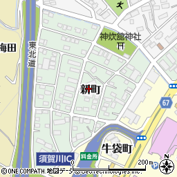 福島県須賀川市新町周辺の地図