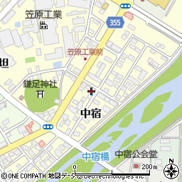 福島県須賀川市中宿周辺の地図