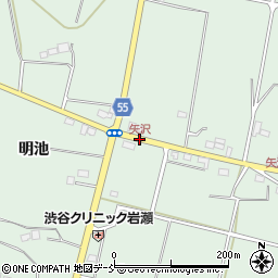 矢沢周辺の地図