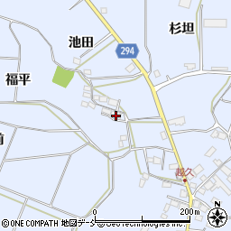 福島県須賀川市越久福平周辺の地図
