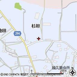 福島県須賀川市越久杉坦周辺の地図