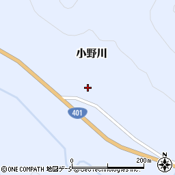 福島県大沼郡昭和村小野川後沢周辺の地図