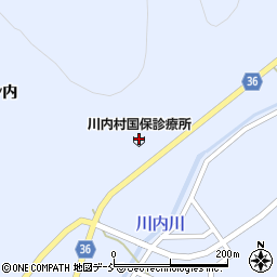 川内村役場　保健福祉課周辺の地図