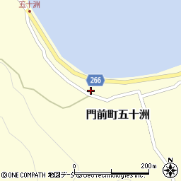 石川県輪島市門前町五十洲中町周辺の地図