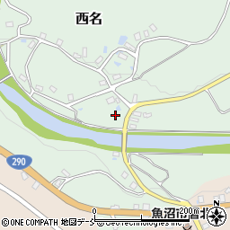 新潟県魚沼市西名周辺の地図
