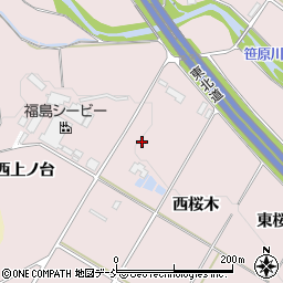 福島県郡山市三穂田町川田（西桜木）周辺の地図