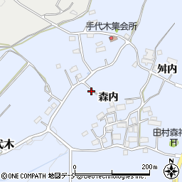 福島県郡山市田村町手代木（西田）周辺の地図