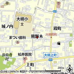 福島県郡山市大槻町熊野木周辺の地図