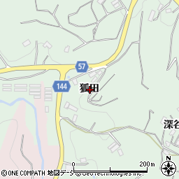 福島県田村郡三春町狐田周辺の地図