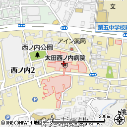 東邦銀行太田綜合病院西ノ内 ＡＴＭ周辺の地図