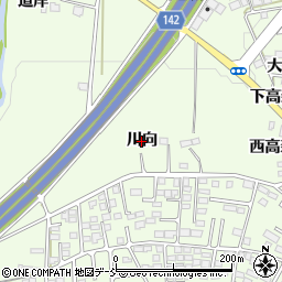 福島県郡山市片平町（川向）周辺の地図