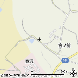 福島県田村郡三春町貝山宮ノ前周辺の地図