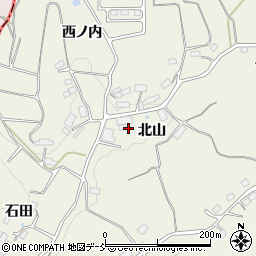 福島県田村郡三春町下舞木北山周辺の地図