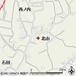 福島県三春町（田村郡）下舞木（北山）周辺の地図
