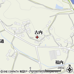 福島県田村郡三春町貝山古内周辺の地図