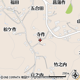 福島県田村郡三春町山田寺作周辺の地図