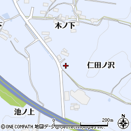 福島県郡山市西田町木村（仁田ノ沢）周辺の地図