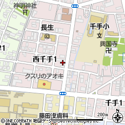 新潟県長岡市西千手1丁目周辺の地図