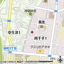 新潟県長岡市西千手1丁目9周辺の地図