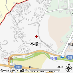 福島県田村郡三春町一本松周辺の地図