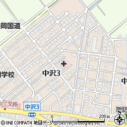 新潟県長岡市中沢周辺の地図