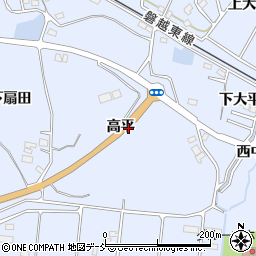 福島県田村市船引町船引高平周辺の地図