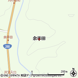 福島県田村市常葉町山根余平田周辺の地図