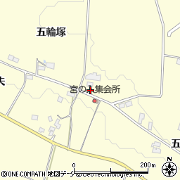 福島県郡山市日和田町五輪塚周辺の地図