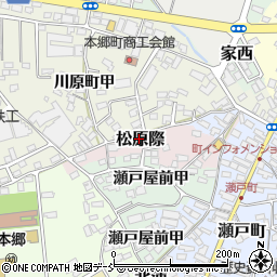 福島県会津美里町（大沼郡）松原際周辺の地図
