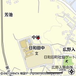 福島県郡山市日和田町中林周辺の地図