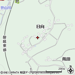 福島県田村市船引町笹山日向周辺の地図