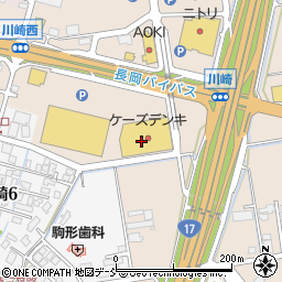 ケーズデンキ長岡川崎店周辺の地図
