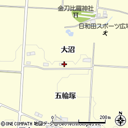 福島県郡山市日和田町大沼周辺の地図