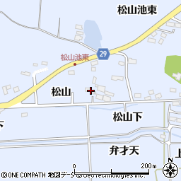 福島県郡山市喜久田町堀之内松山周辺の地図