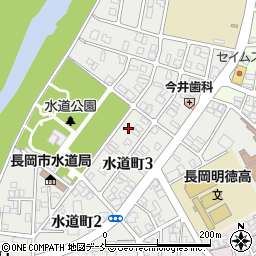 新潟県長岡市水道町周辺の地図