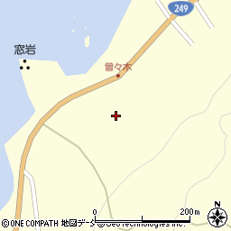 石川県輪島市町野町曽々木ク周辺の地図