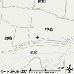 福島県郡山市日和田町梅沢中森周辺の地図