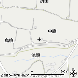 福島県郡山市日和田町梅沢（中森）周辺の地図