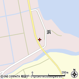 福島県会津若松市湊町大字静潟（浜甲）周辺の地図