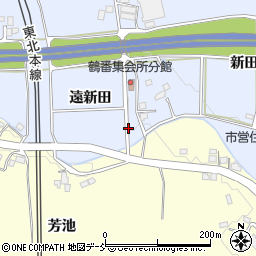 福島県郡山市日和田町高倉（遠新田）周辺の地図