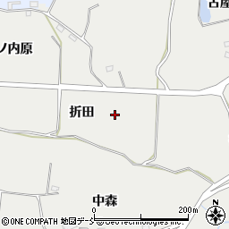 福島県郡山市日和田町梅沢折田周辺の地図