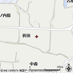 福島県郡山市日和田町梅沢（折田）周辺の地図