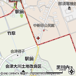 福島県会津若松市北会津町上米塚（舘越）周辺の地図