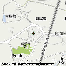 福島県郡山市日和田町梅沢（新屋敷）周辺の地図