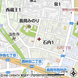 新潟県長岡市石内周辺の地図